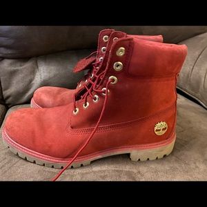 MEN'S Red Timberland Boots size 12m
